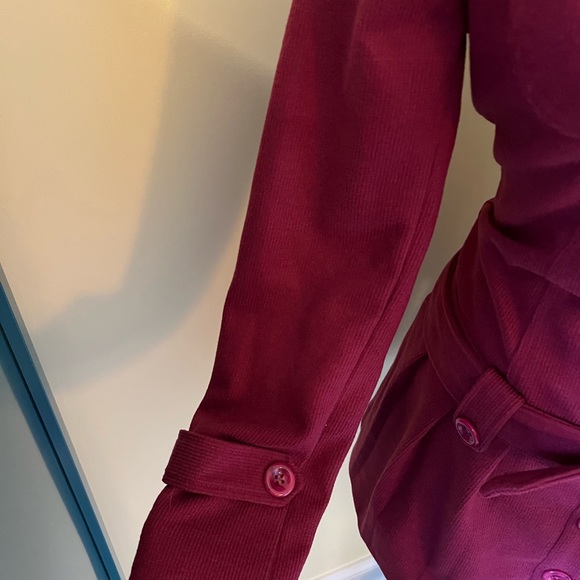 Marloca Raspberry Button Down NEW Size Large Gorgeous Lined Jacket belted - Picture 9 of 16